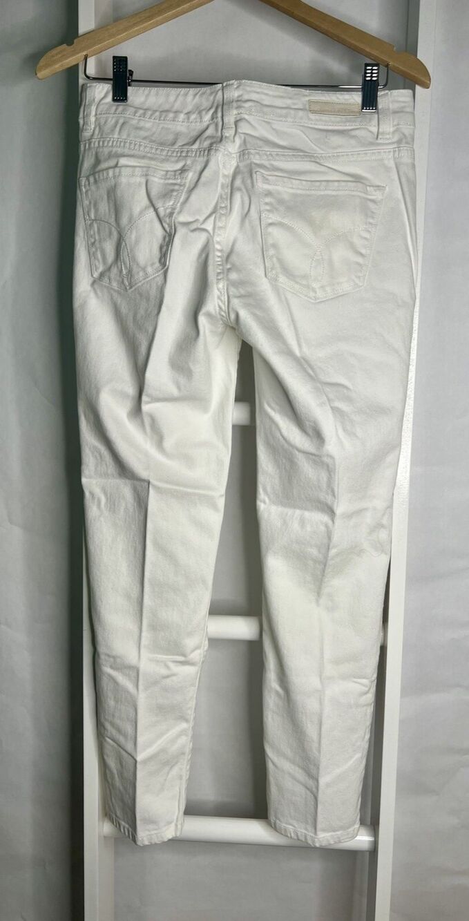 Calvin Klein Ultimate Skinny White Jeans Womens 8/29 Stretch Short 27" Inseam - Picture 8 of 15
